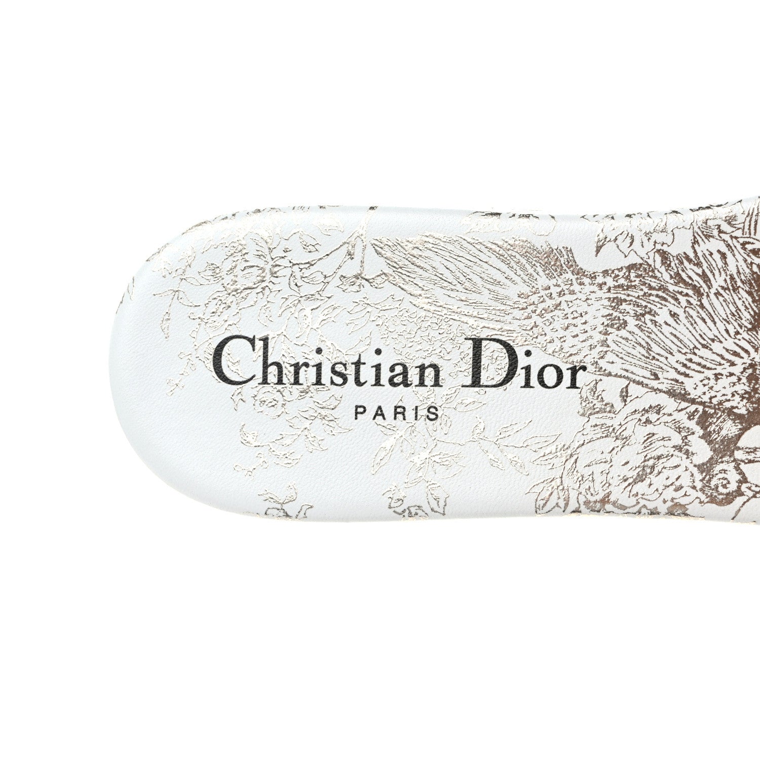 Christian Dior Canvas Lurex Jardin d'Hiver Embroidered Dway Flat Slide Sandals 38.5 White Palladium 7 of 9