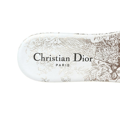 Christian Dior Canvas Lurex Jardin d'Hiver Embroidered Dway Flat Slide Sandals 38.5 White Palladium 7 of 9
