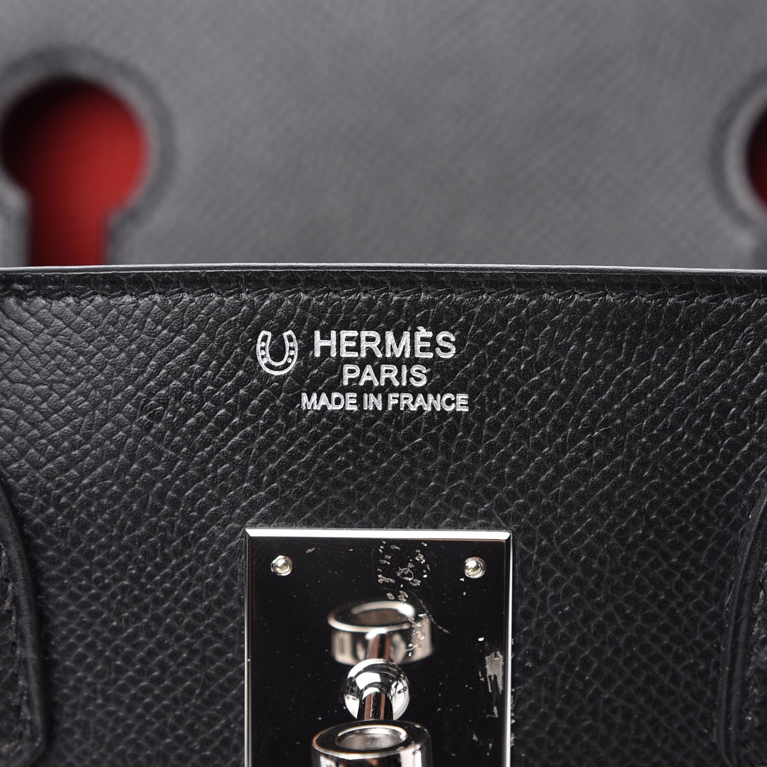 Hermes Epsom Horseshoe Birkin 30 Black Rouge Casaque 8 of 11
