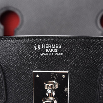 Hermes Epsom Horseshoe Birkin 30 Black Rouge Casaque 8 of 11