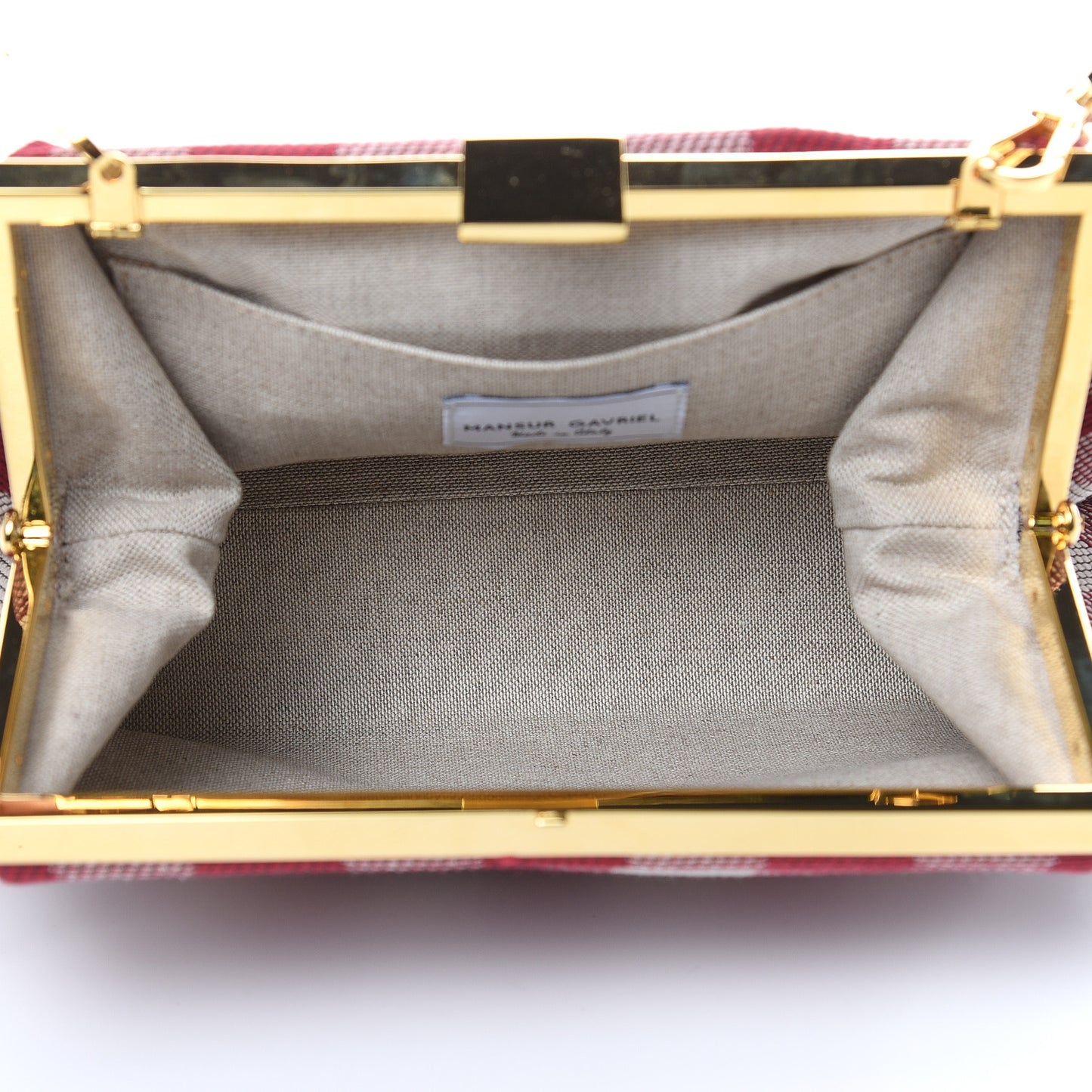 Checker Canvas Mini Volume Chain Clutch Flamma