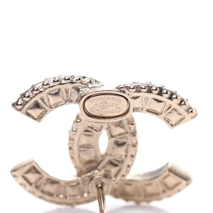 Chanel Crystal Timeless CC Earrings Light Gold 4 of 5