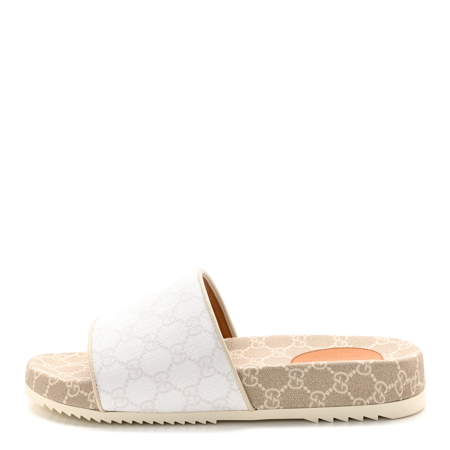 Gucci GG Supreme Monogram Demetra Mens Slide Sandals 11 White Mystic White 1 of 11