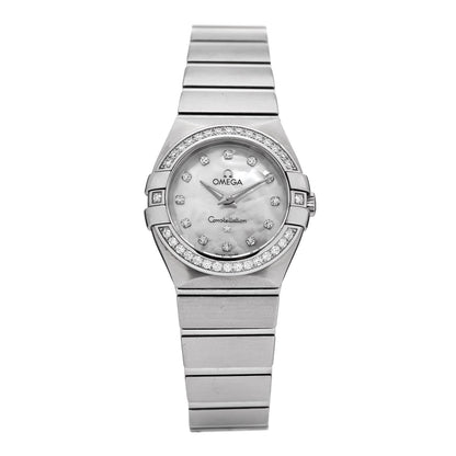 Omega Stainless Steel Diamond Bezel Mother of Pearl 27mm Constellation Quartz Watch 123.15.27.60.55.001 1 of 4