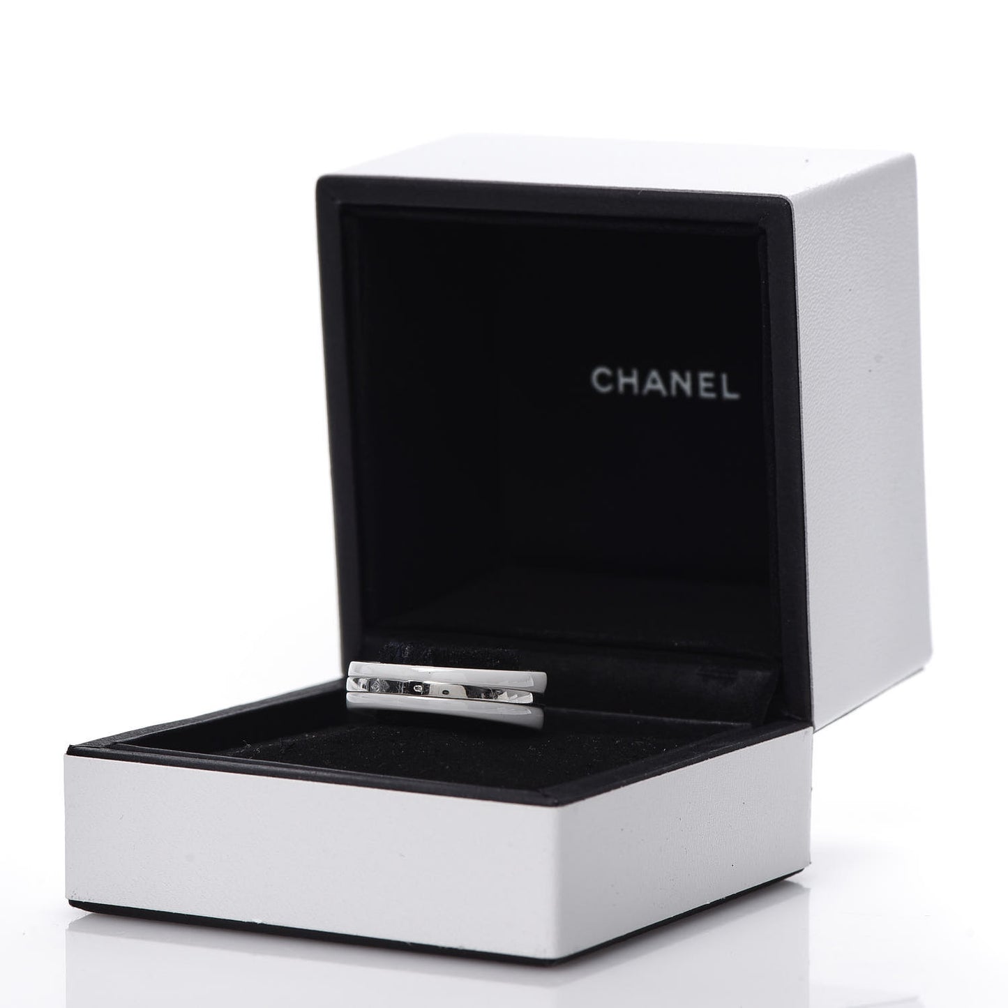 18K White Gold White Ceramic Medium Ultra Ring 51 5.75