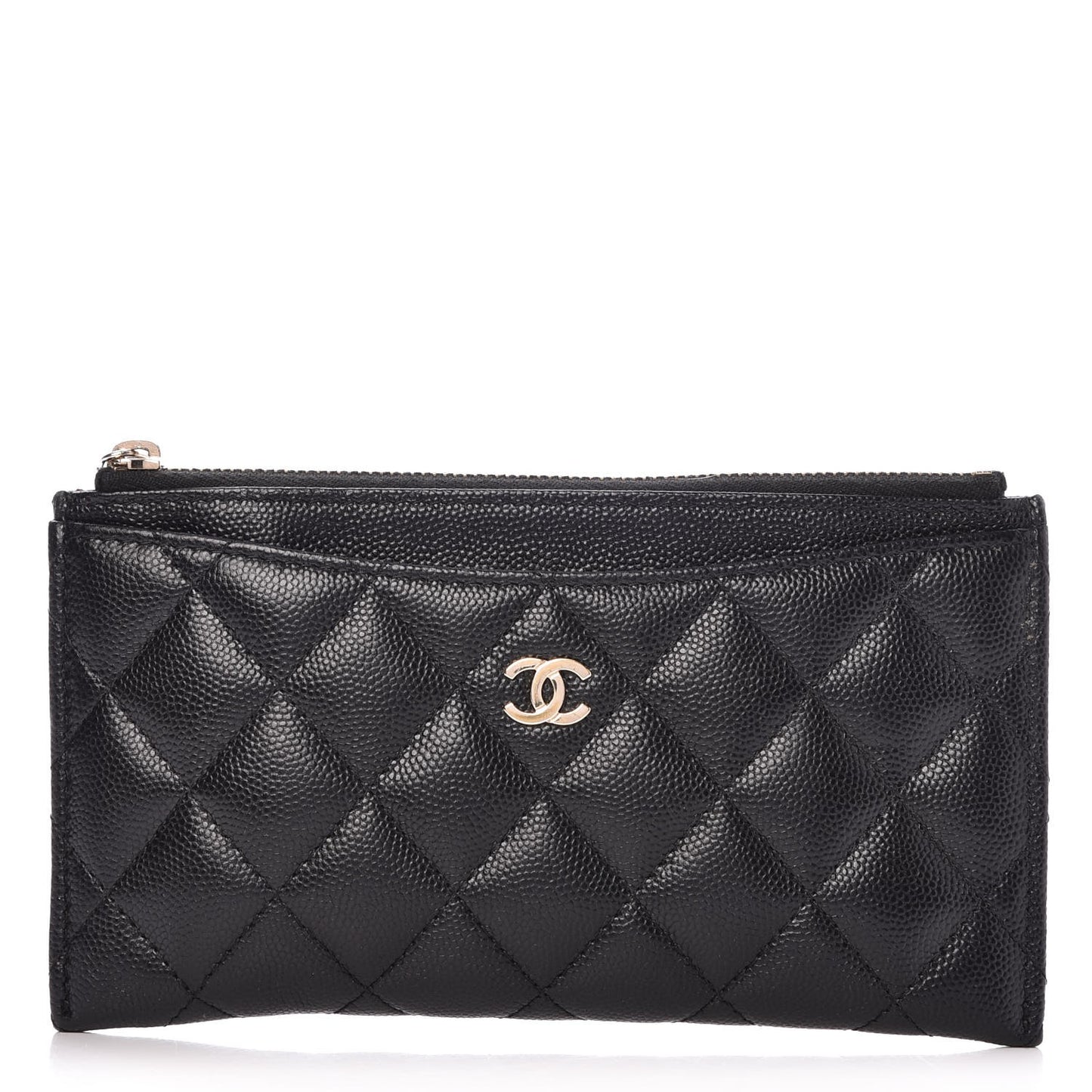 Caviar Quilted Classic Zip Pouch Black