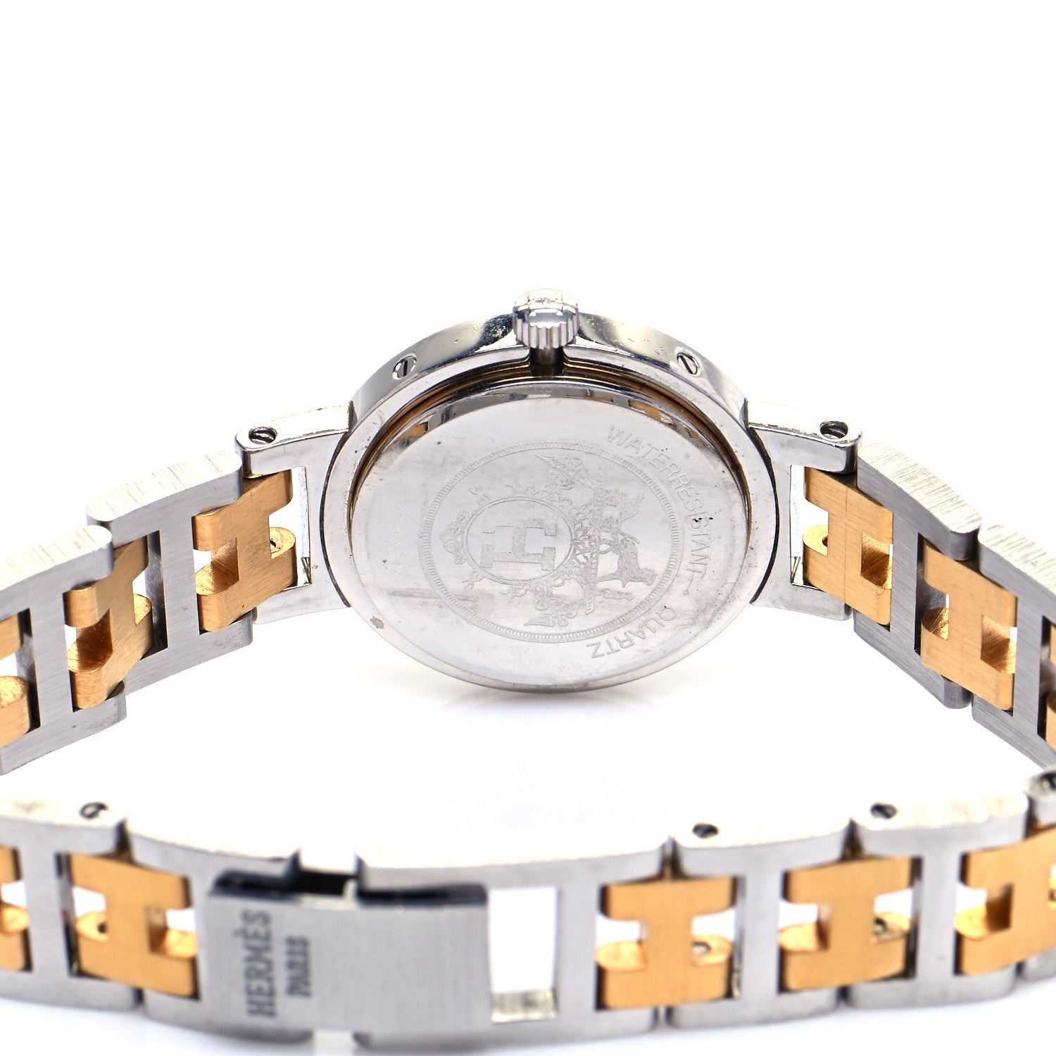 Hermes Stainless Steel 24mm Clipper Quartz Watch Gold 4 of 6