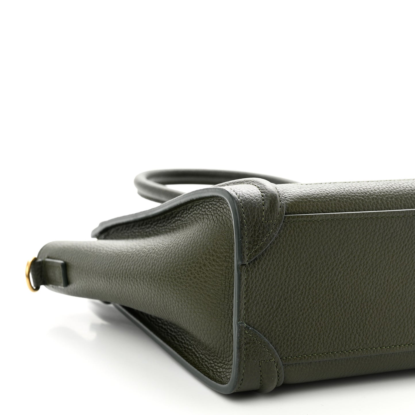 Drummed Calfskin Nano Luggage Dark Olive