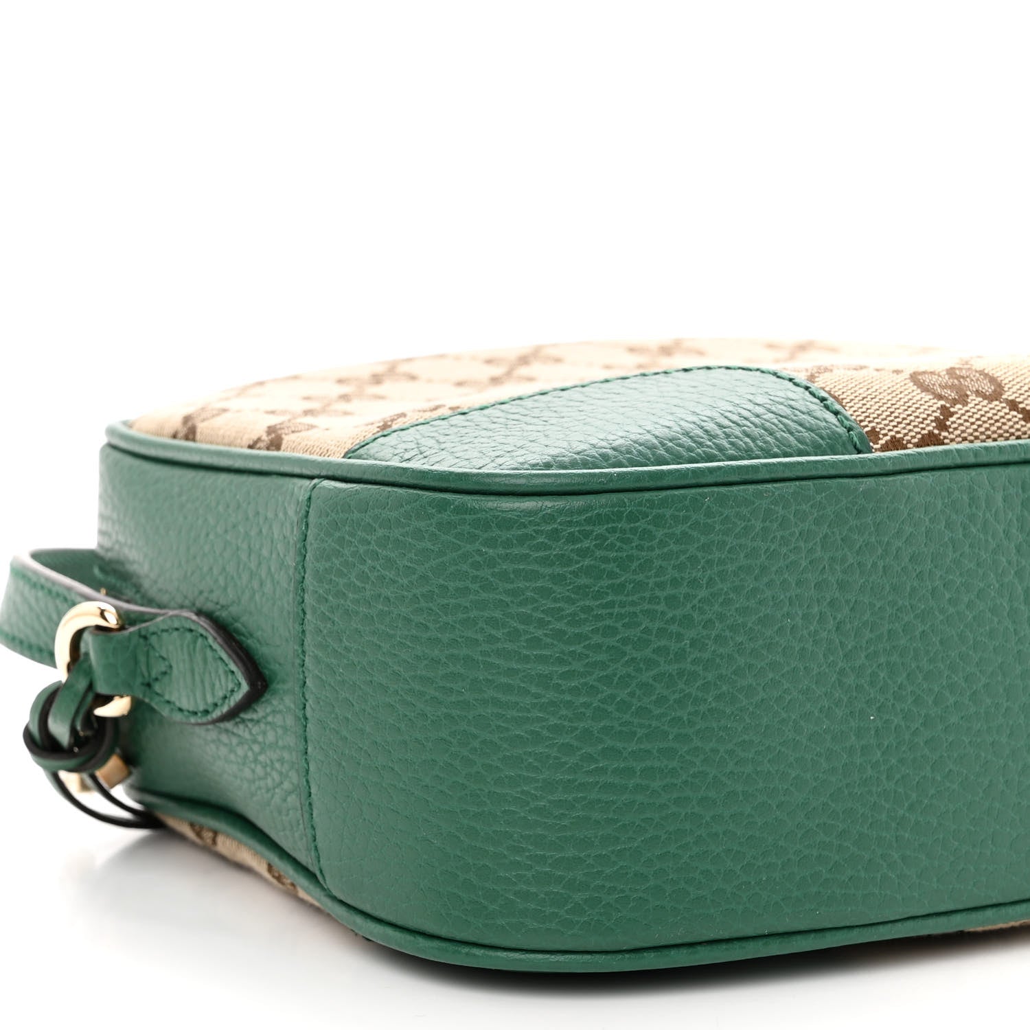 Gucci Monogram Dollar Calfskin Mini Bree Messenger Bag Beige Ebony Emerald 9 of 10