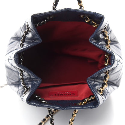 Chanel Aged Calfskin Quilted Small Gabrielle Backpack Blue Black 5 of 11