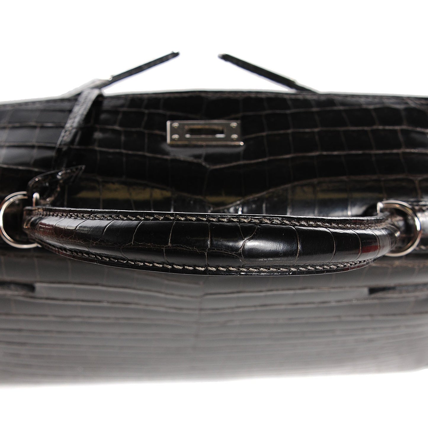 Shiny Niloticus Crocodile Kelly Sellier 25 Graphite