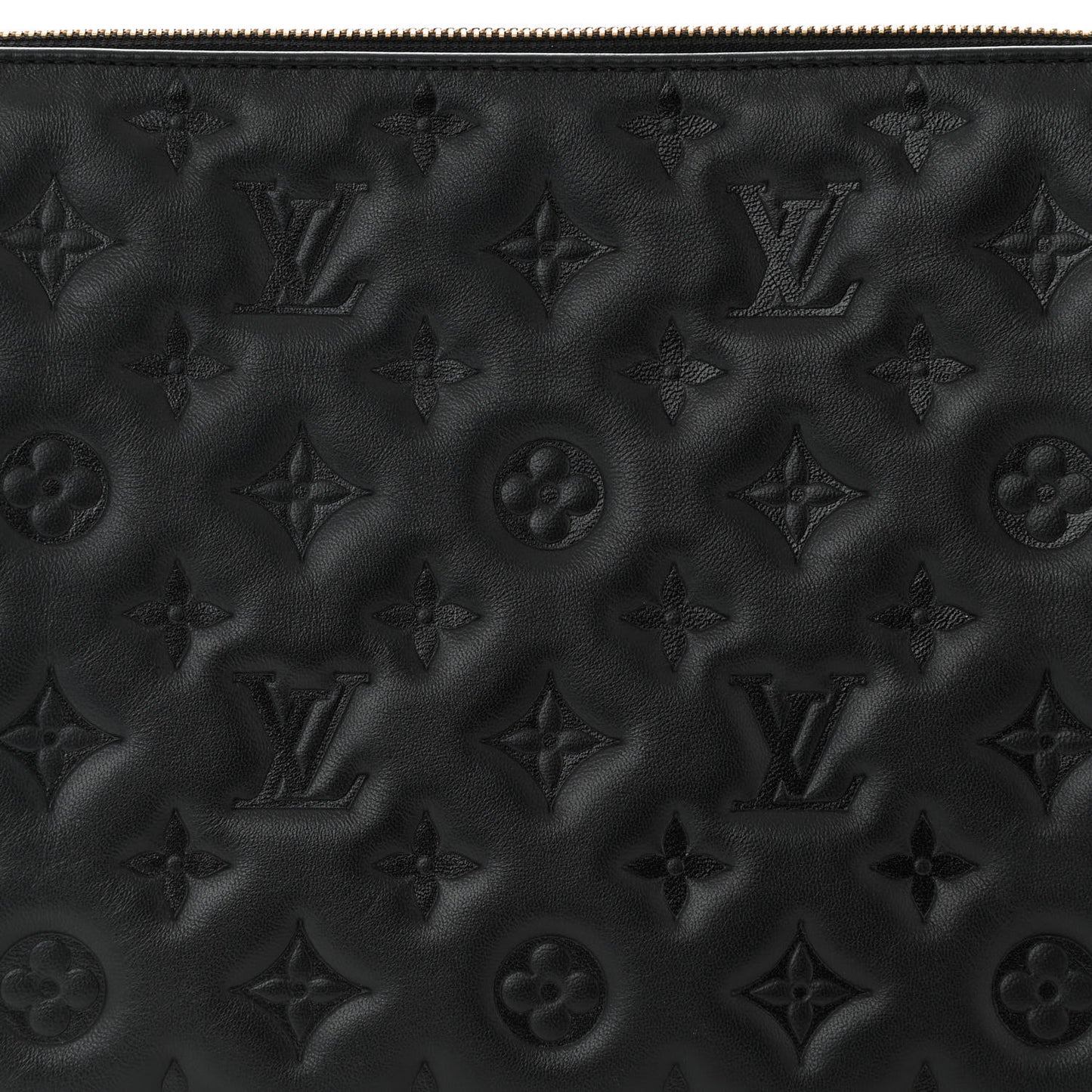 Lambskin Embossed Monogram Coussin MM Black