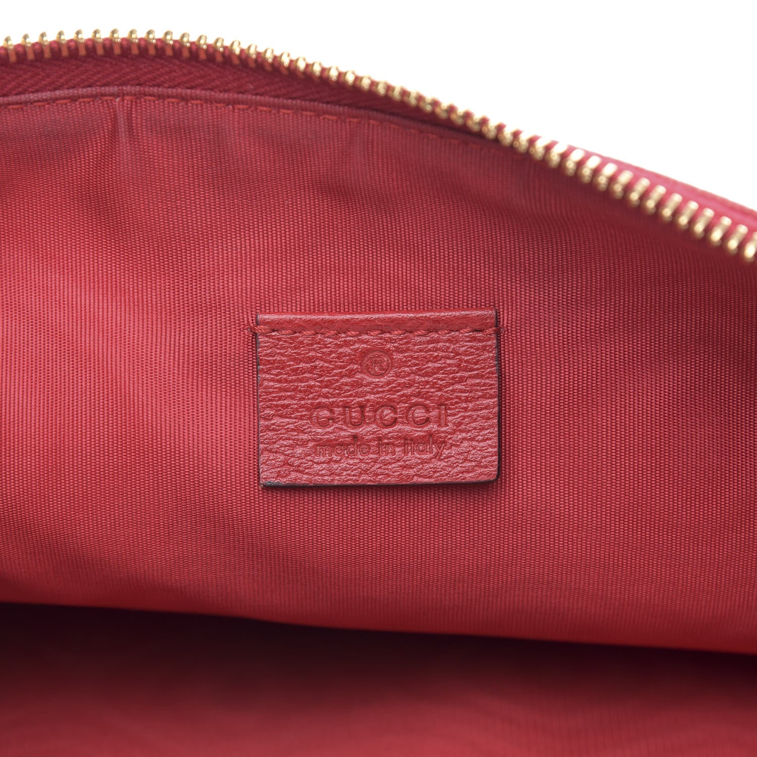 Gucci Canvas Sylvie Stripe Logo Zip Pouch Mystic White Hibiscus Red Maritime 6 of 14