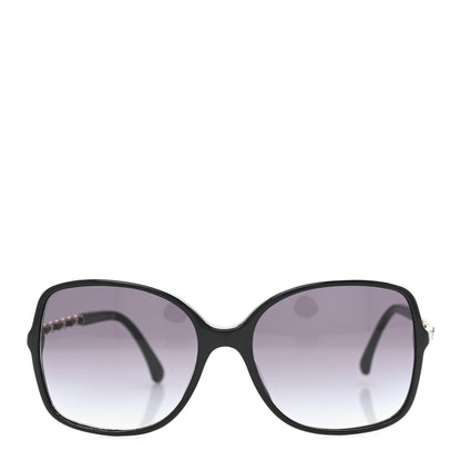Chanel Acetate Metal Lambskin Square Chain Sunglasses 5210-Q-A Black 2 of 8