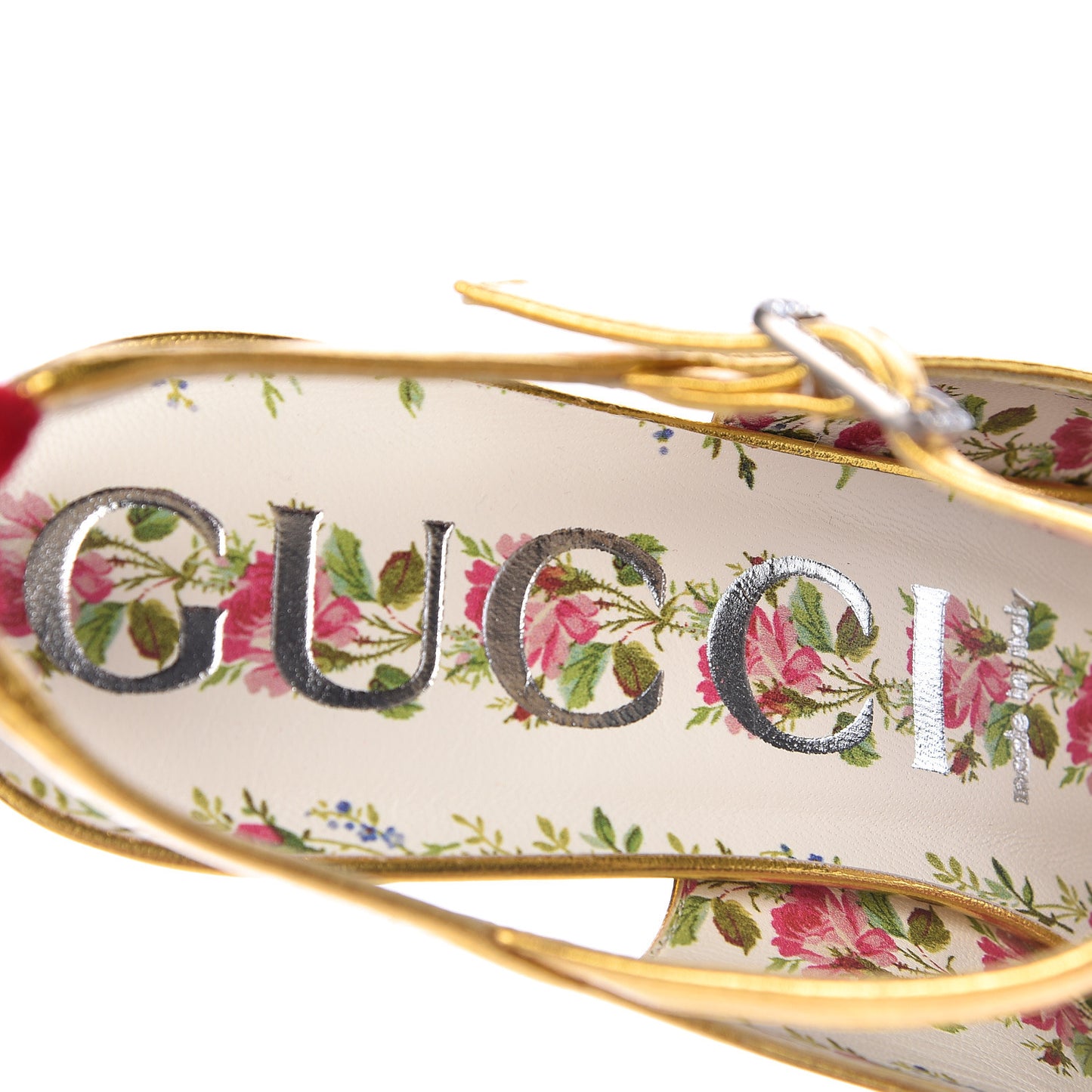 Metallic Nappa Velvet Crystal Bow Anita Pumps 39.5 Gold
