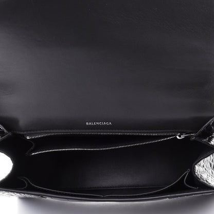 Balenciaga Shiny Calfskin Crocodile Embossed Medium Hourglass Top Handle Bag Dark Grey 4 of 4