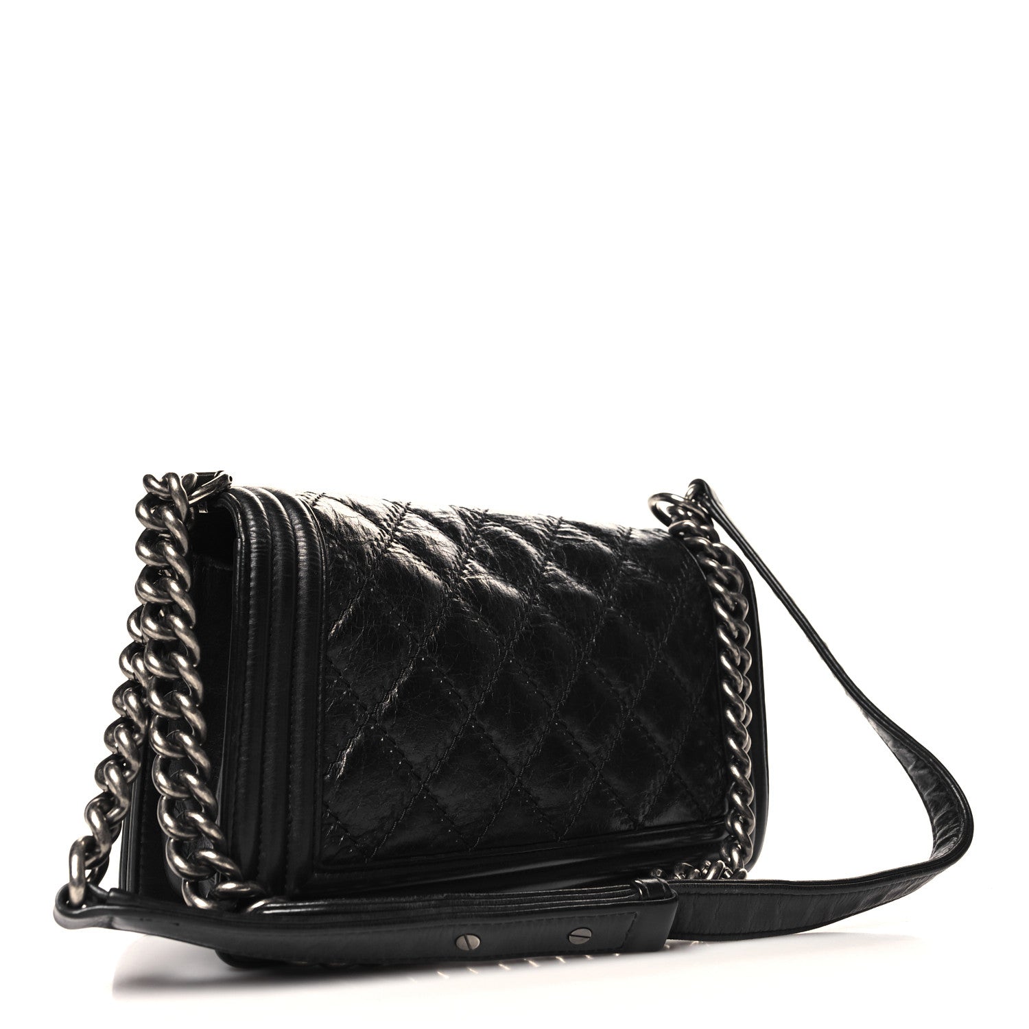 Chanel Calfskin Double Stitch Medium Boy Flap Black 3 of 11