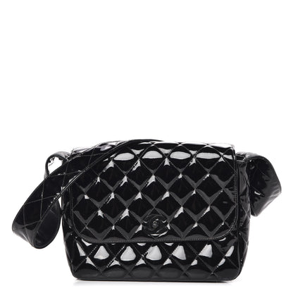 Chanel Patent Quilted Shoulder Flap Bag Black 1 of 21