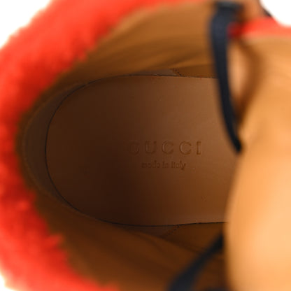 Gucci Casy Wool Quebec Calfskin Web Womens Interlocking G Lace Up Combat Boots 39.5 Bitter Blue 7 of 9
