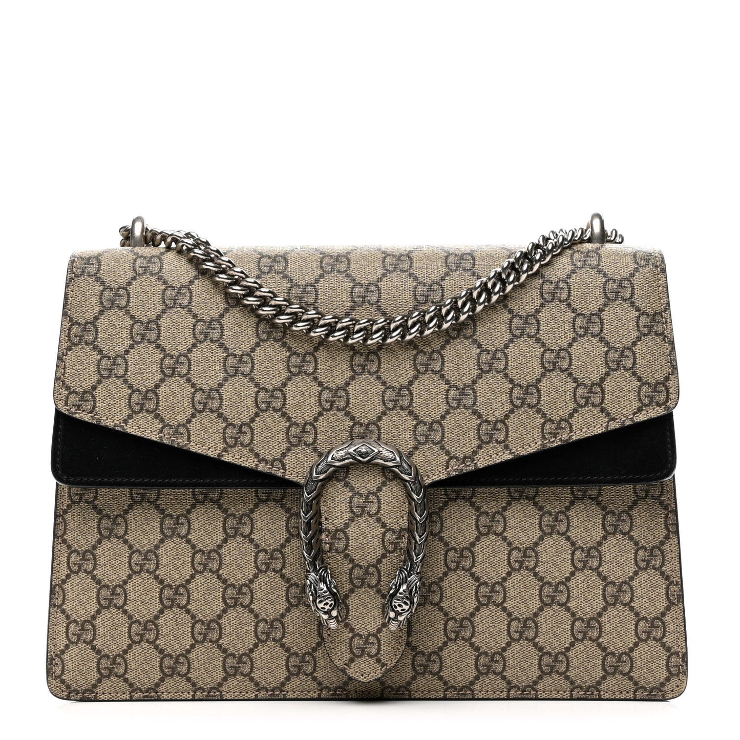 GG Supreme Monogram Medium Dionysus Shoulder Bag Black