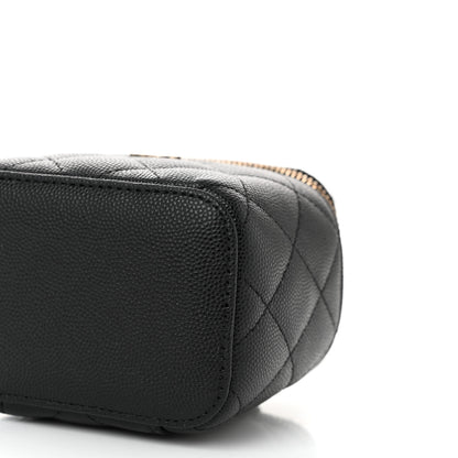 Chanel Caviar Quilted Mini Vanity Case With Chain Black 10 of 11