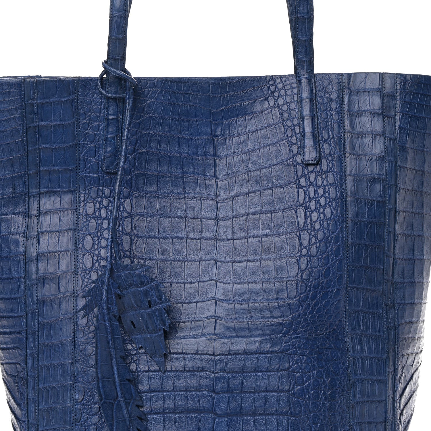 Nancy Gonzalez Crocodile Leaf Tote Electric Blue 8 of 16