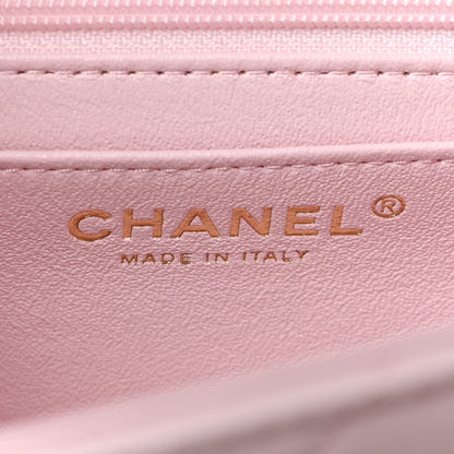 Chanel Lambskin Quilted Mini Top Handle Rectangular Flap Light Pink 6 of 9