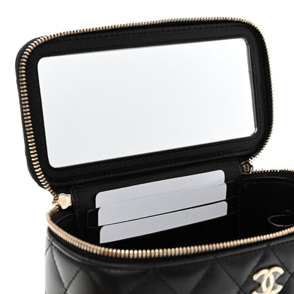 Chanel Lambskin Quilted Small Top Handle Vanity Case With Chain Black 11 of 11