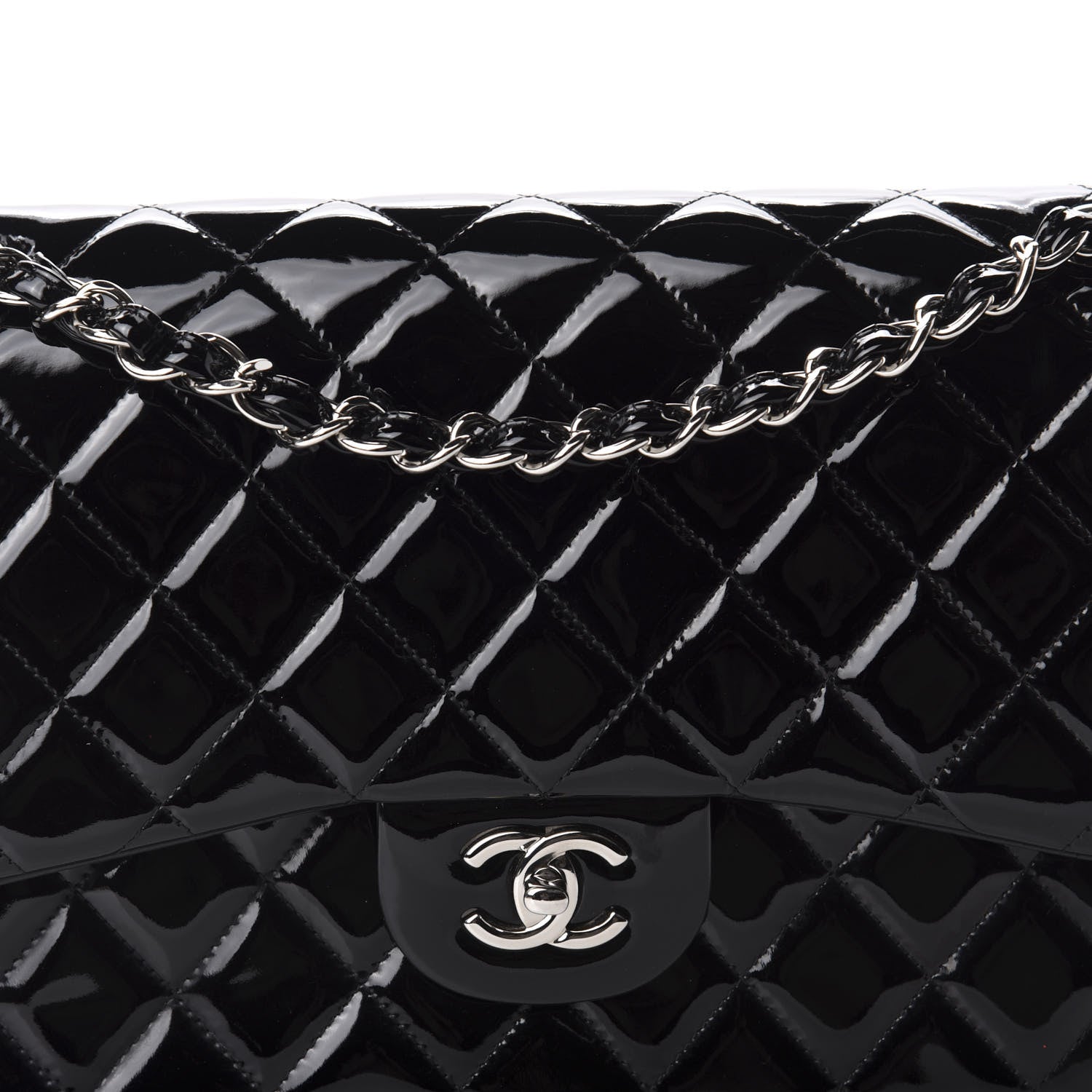 Chanel Patent Quilted Jumbo Double Flap Black 13 of 13