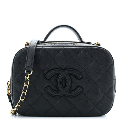 Chanel Caviar Quilted CC Small Top Handle Vanity Case Black 1 of 10