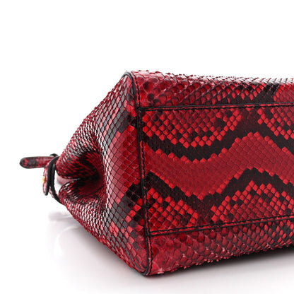 Fendi Snakeskin Shiny Nappa Mini Peekaboo Iconic Satchel 10 of 12