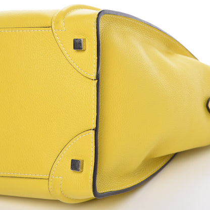 Celine Drummed Calfskin Mini Luggage Citron 12 of 12