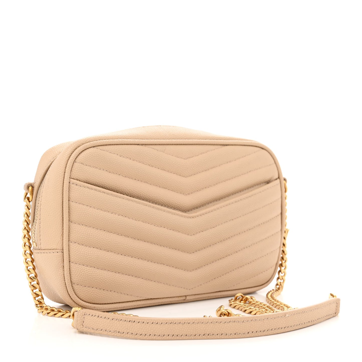 Grain De Poudre Matelasse Monogram Mini Lou Camera Bag Dark Beige