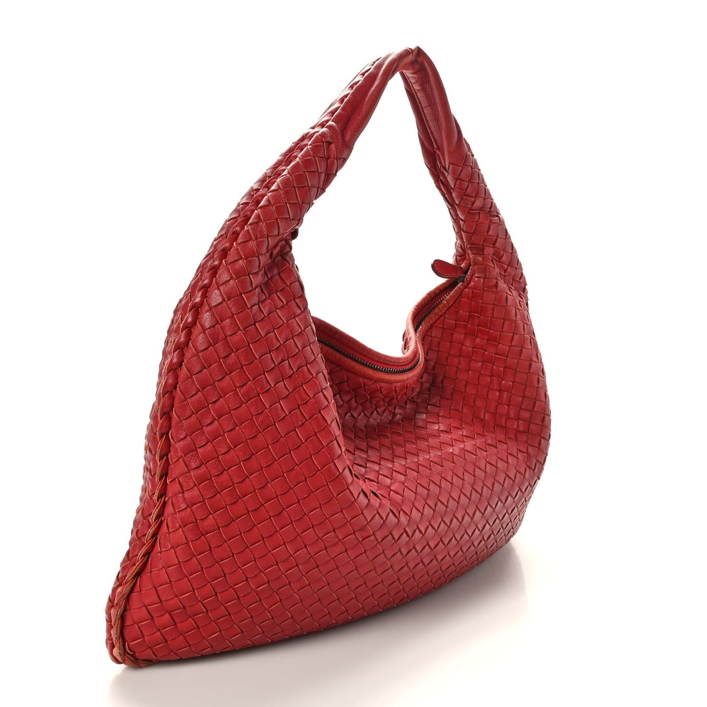Nappa Intrecciato Large Veneta Hobo Brique