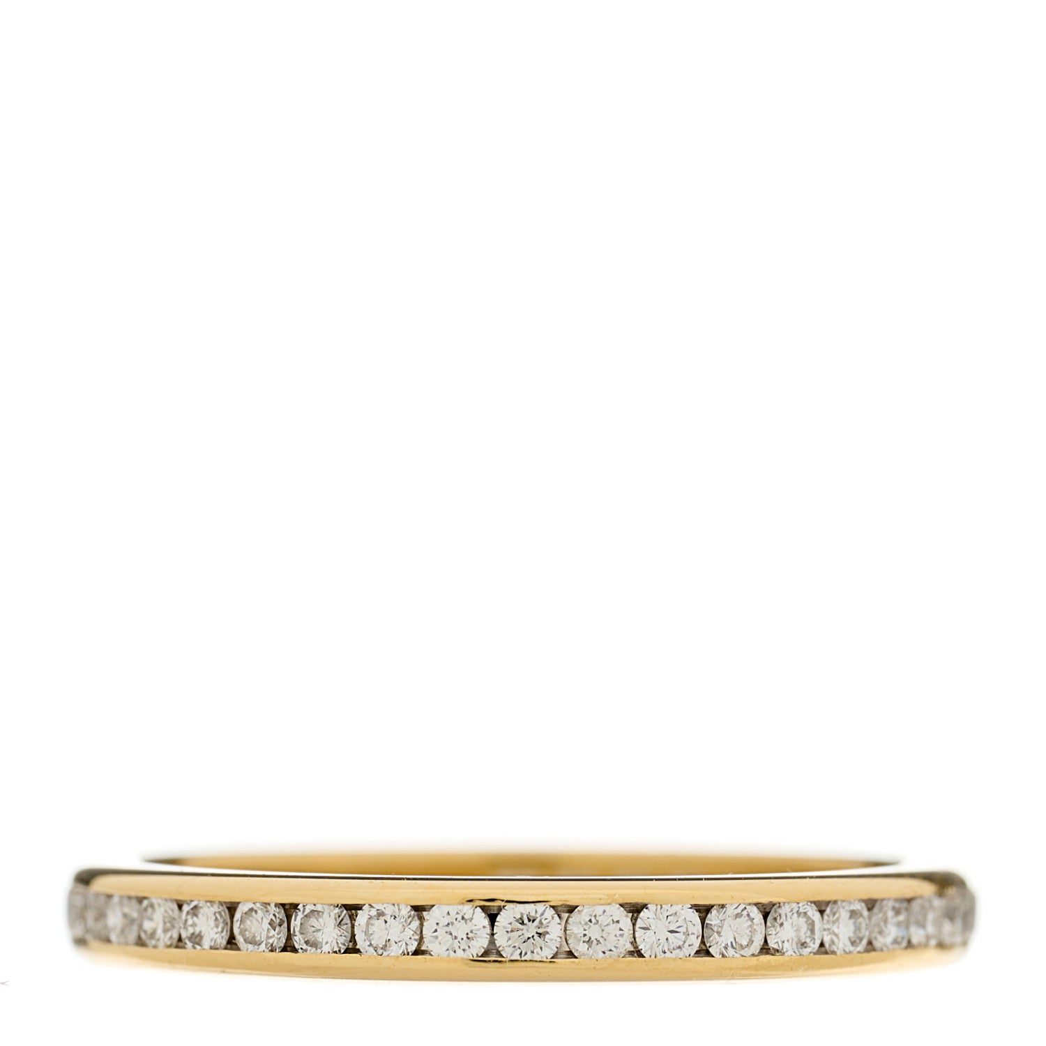 Tiffany 18K Yellow Gold Diamond 2mm Channel Set Band Ring 52 6 3 of 5