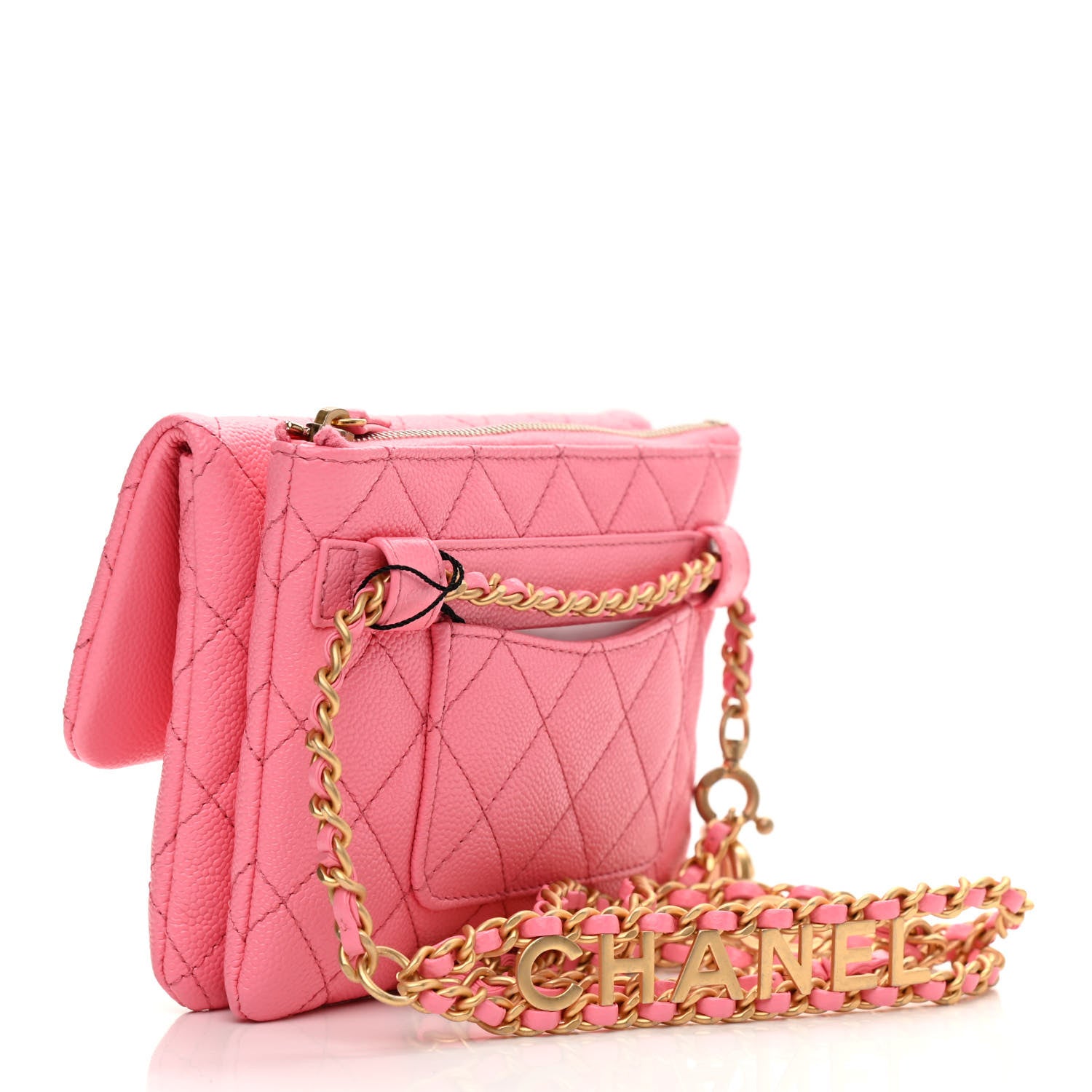 Chanel Shiny Caviar Pick Me Up Flap Belt Bag Pink 4 of 11