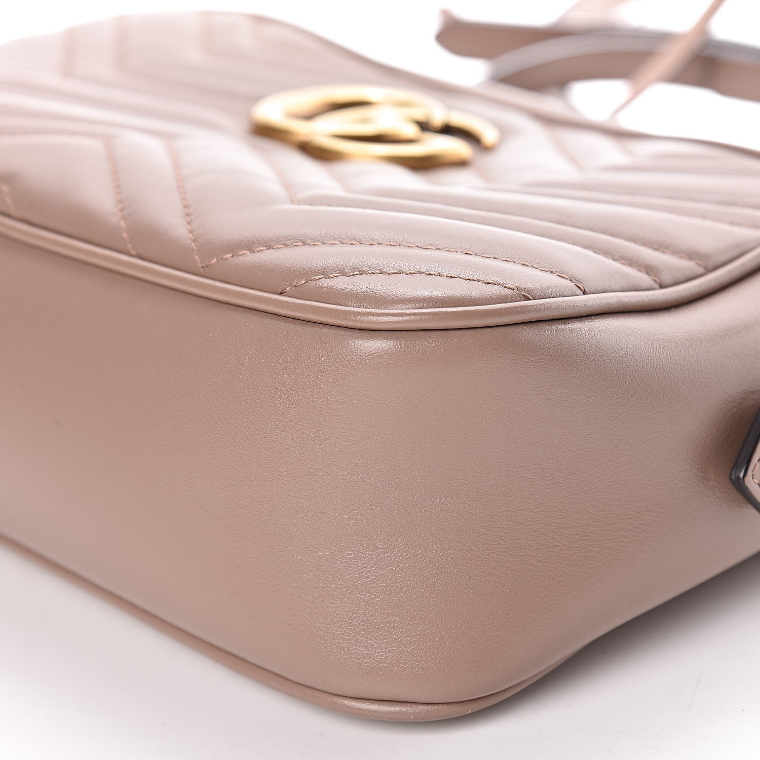 Gucci Calfskin Matelasse Small GG Marmont Chain Shoulder Bag Porcelain Rose 11 of 12
