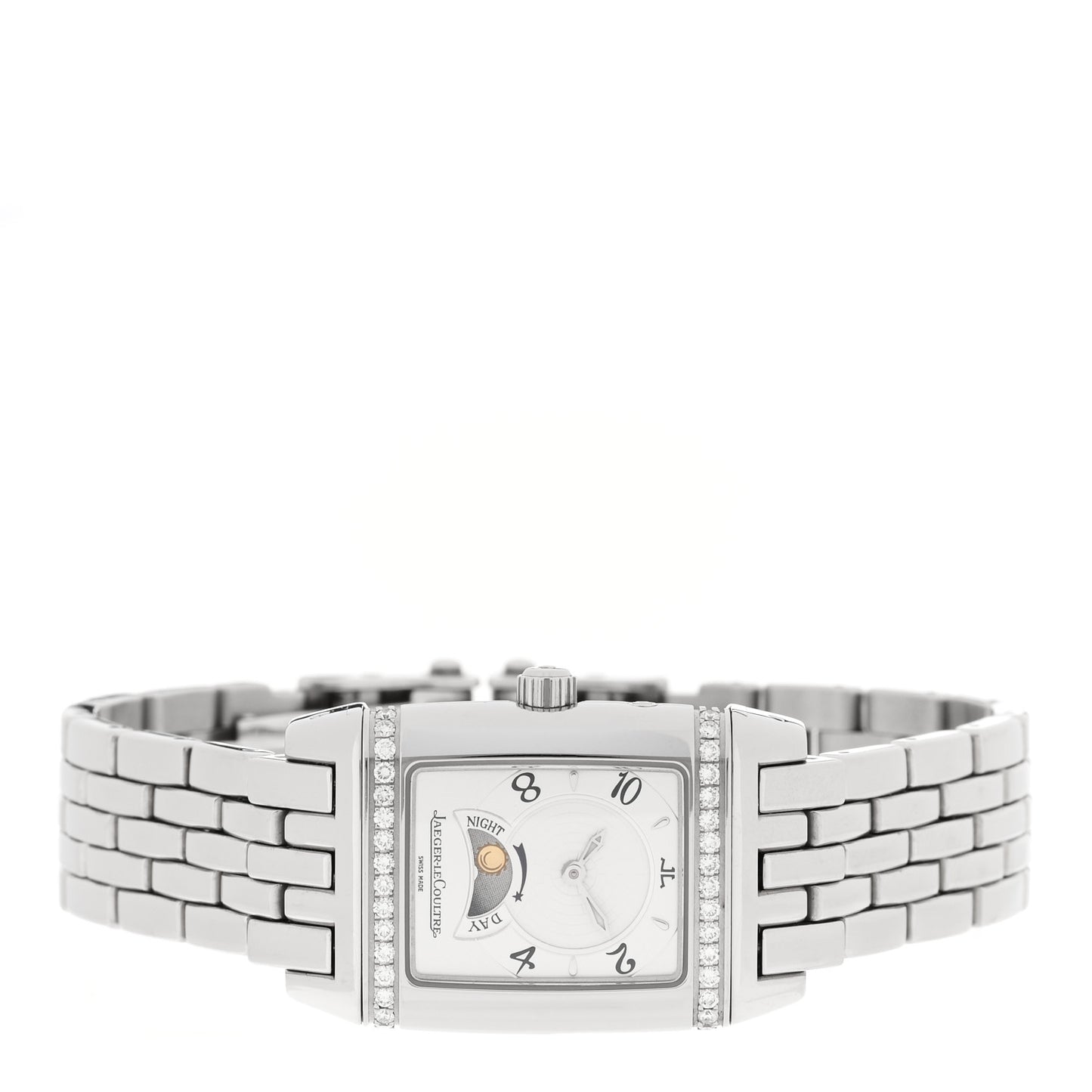 Stainless Steel Diamond 25mm Reverso Grand Sport Duetto Manual Winding Watch 296.8.74