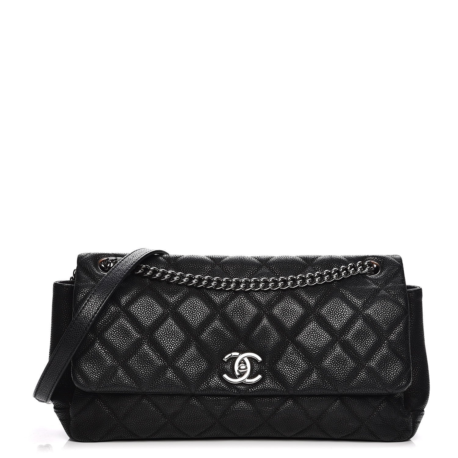 Chanel Iridescent Caviar Quilted Medium Lady Pearly Flap Black 1 of 13