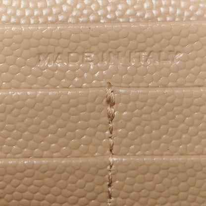 Saint Laurent Grain De Poudre Mixed Matelasse Triquilt Monogram Chain Wallet Dark Beige 7 of 10