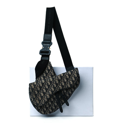 Christian Dior Oblique Mens Saddle Bag Blue 10 of 10