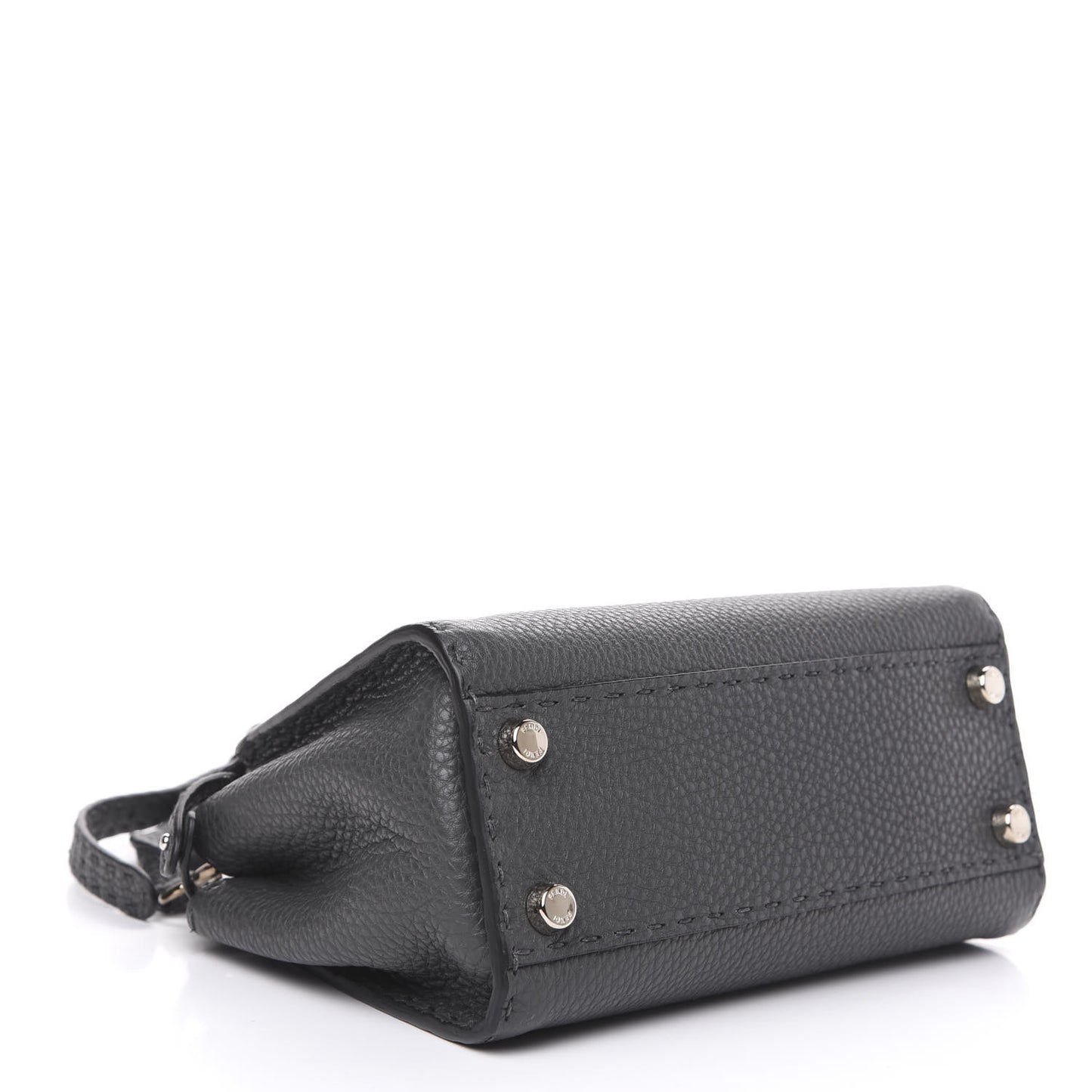 Cuoio Romano Selleria Bi-Color Mini Peekaboo Iconic Satchel Asfalto Latte