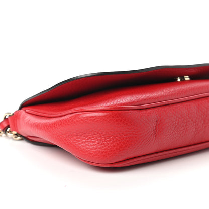 Gucci Pebbled Calfskin Medium Soho Flap Crossbody Tabasco Red 6 of 12