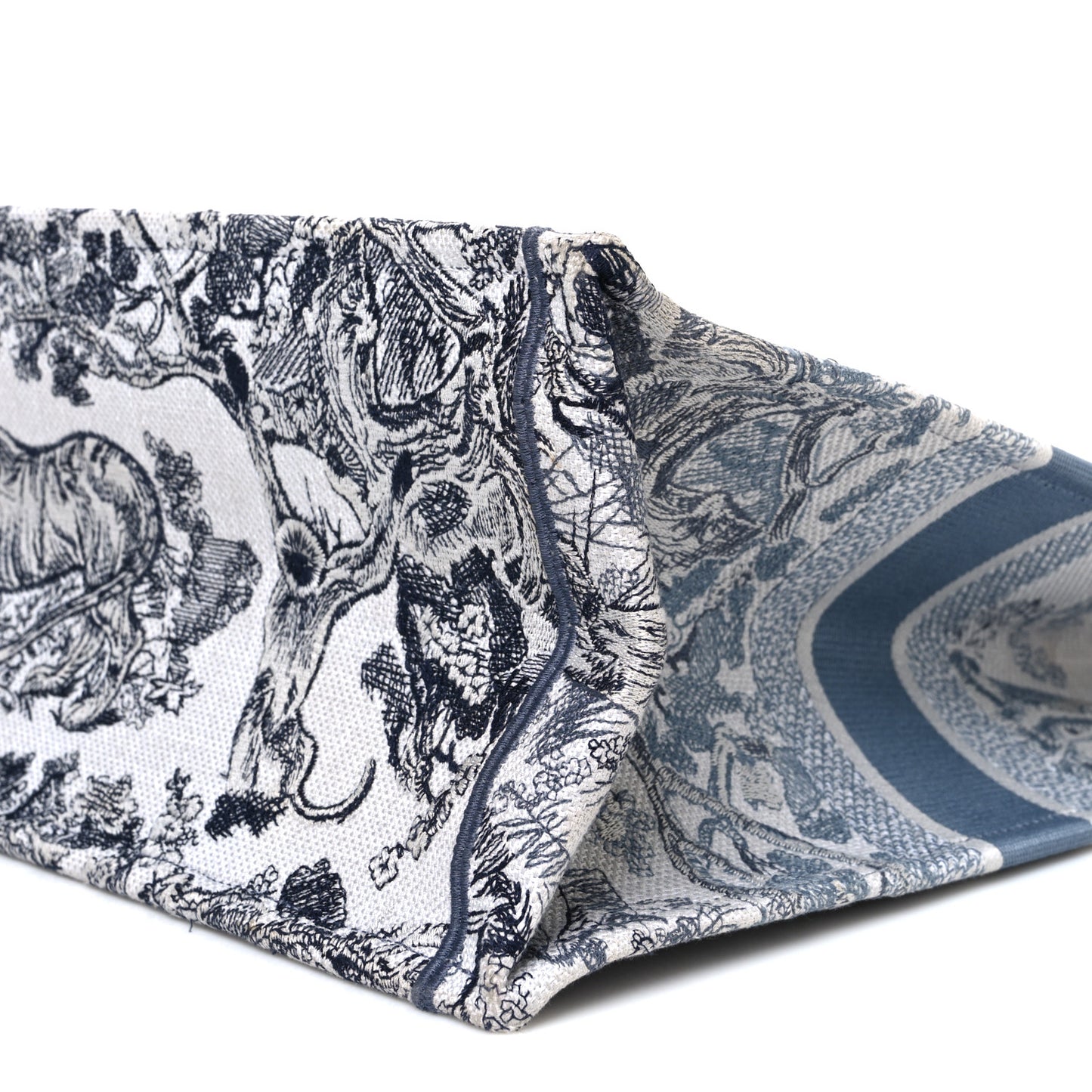 Gradient Canvas Embroidered Large Dioriviera Toile De Jouy Book Tote Blue