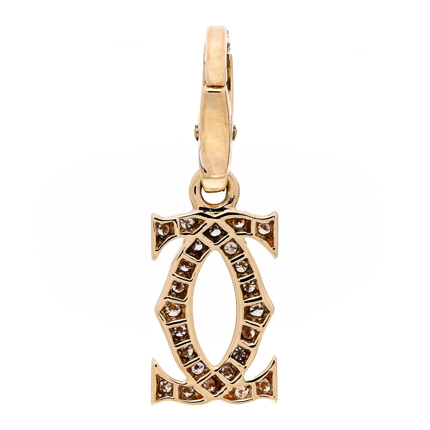Cartier 18K Yellow Gold Diamond Logo Charm 3 of 6