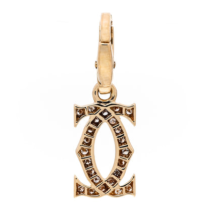 Cartier 18K Yellow Gold Diamond Logo Charm 3 of 6