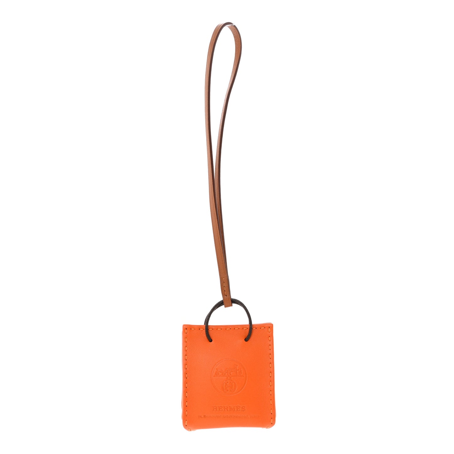 Milo Lambskin Swift Shopping Bag Charm Feu Gold