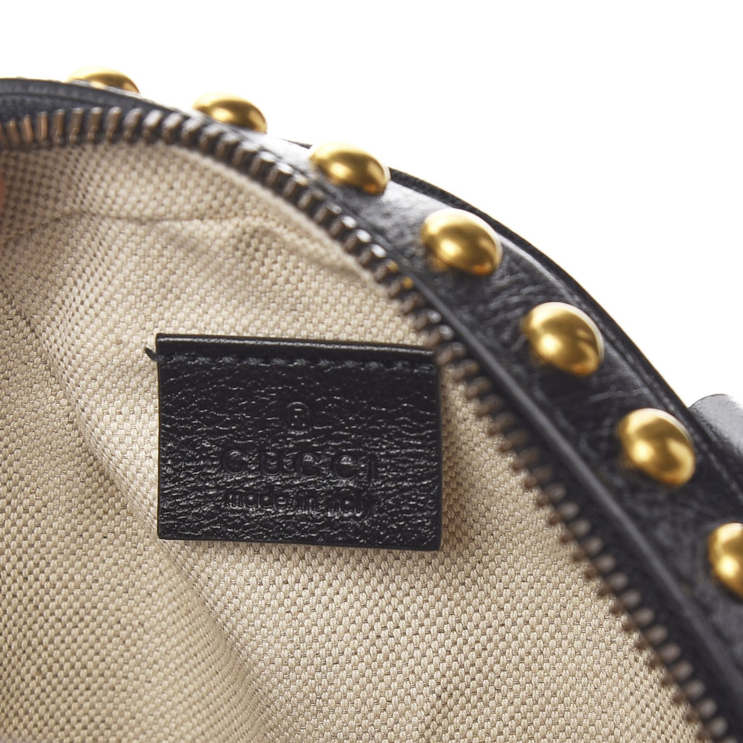 Calfskin Studded Mini Tifosa Baseball Shaped Shoulder Bag Black