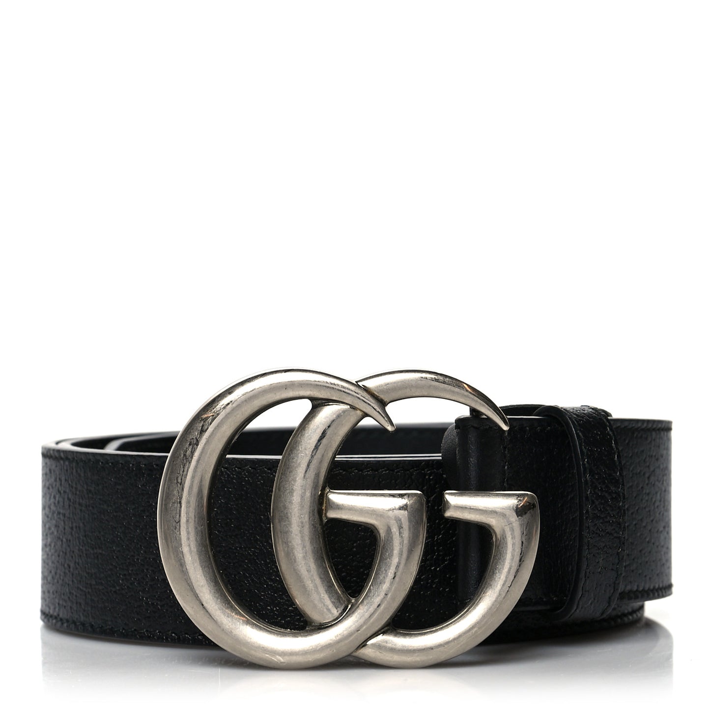 Textured Dollar Calfskin Nickel Double G 40mm Belt 95 38 Black