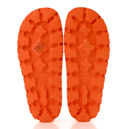 Prada EVA Rubber Triangle Logo Embossed Womens Lug Sole 20mm Slide Sandals 36 Papaya 5 of 7